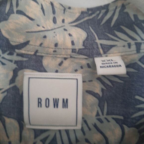 ROWM Hawaiian Button Down Shirt 100% Cotton Beach Coastal XXL - Picture 8 of 9